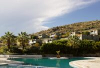 Villa Mimosa Luxury Garden Villa Perfect For Relaxing Holidays Overlooking a serene pool and lush landscape in Bodrum, Türkiye, perfect summer getaway.